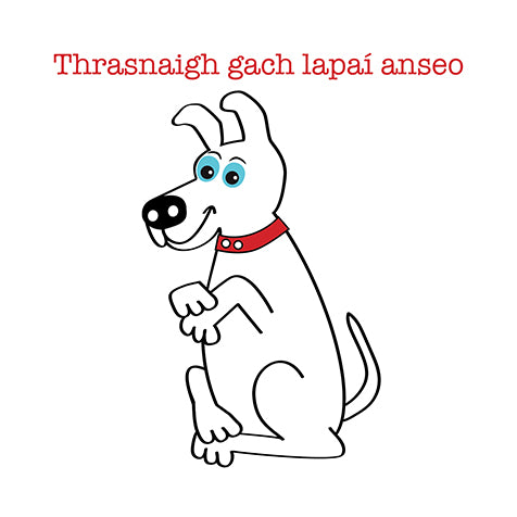All paws crossed here Good Luck Card - Irish language Card