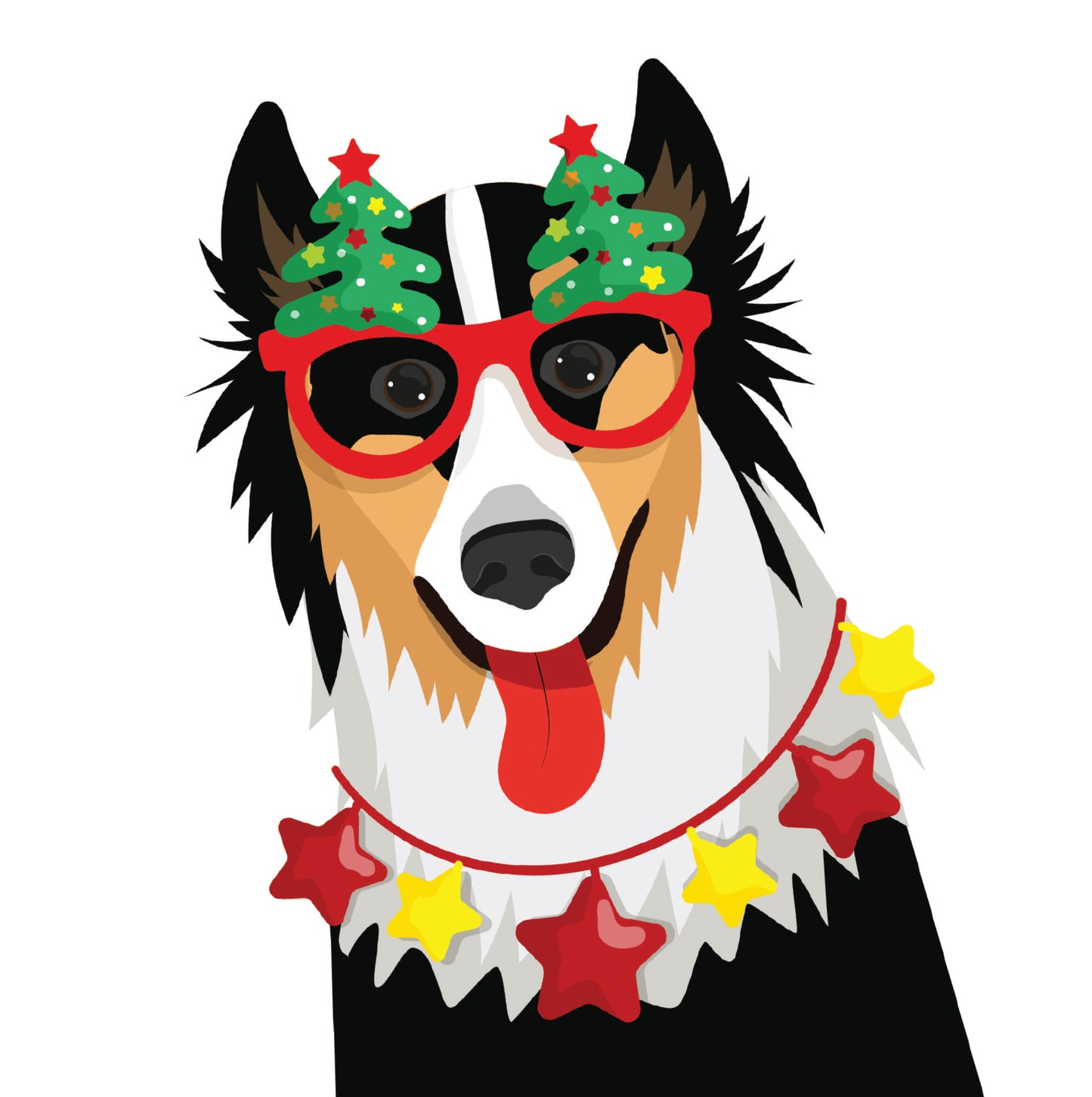 Collie Dog Christmas Card ct