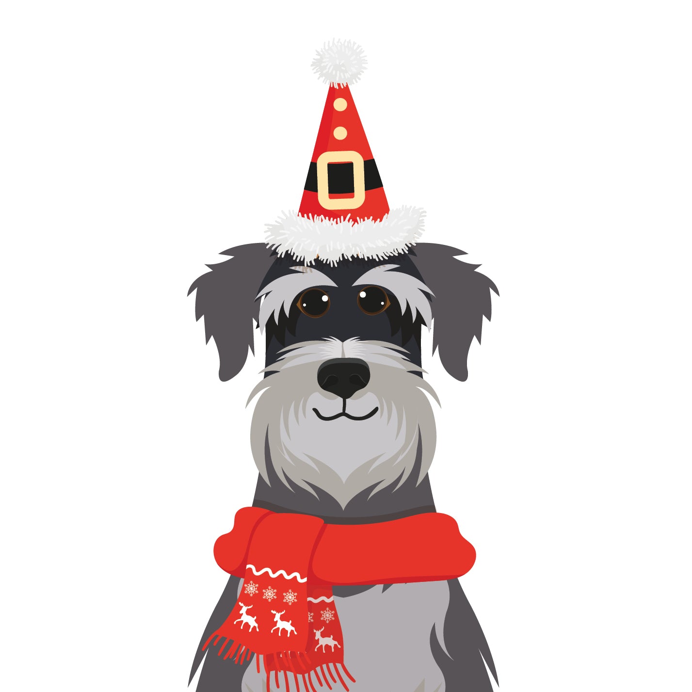 Wowzer the Schnauzer Christmas Card