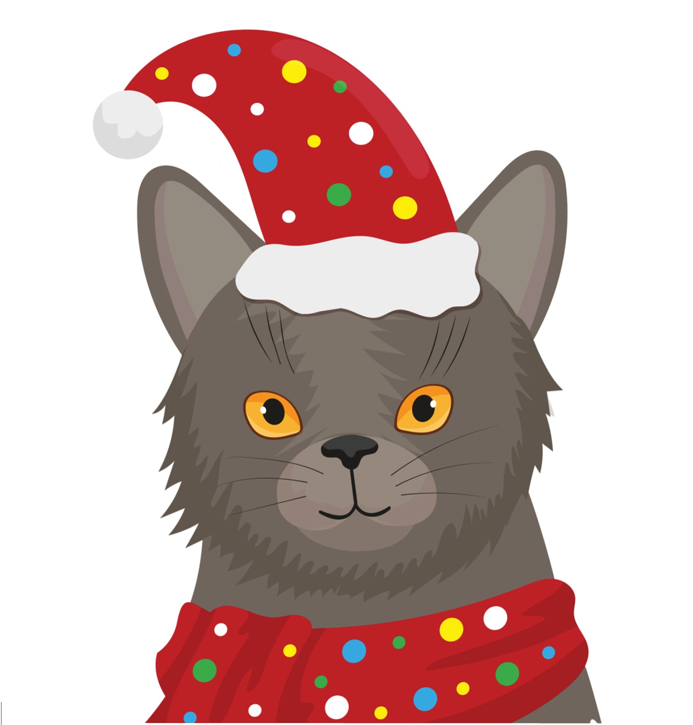 Spotty Cat Christmas Card