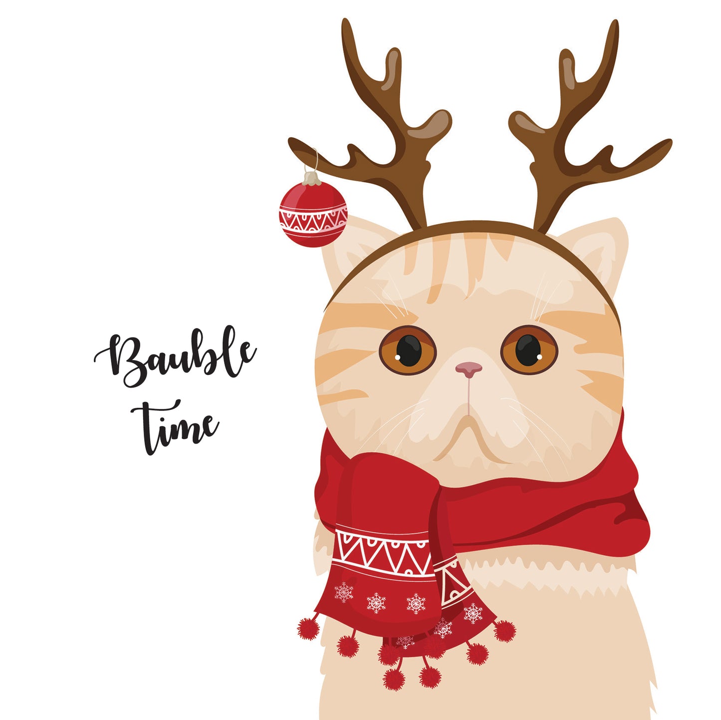 Tabby Cat Christmas Card