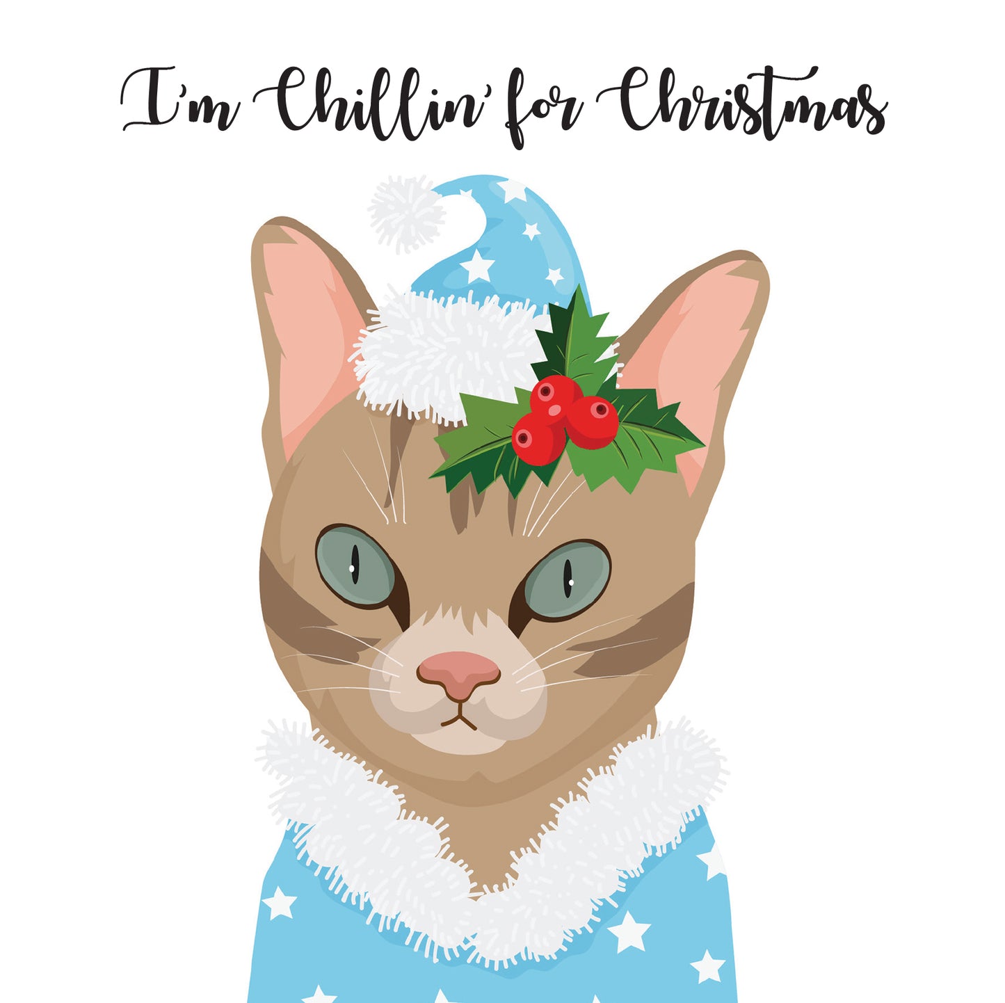 Chillin' Cat Christmas Card