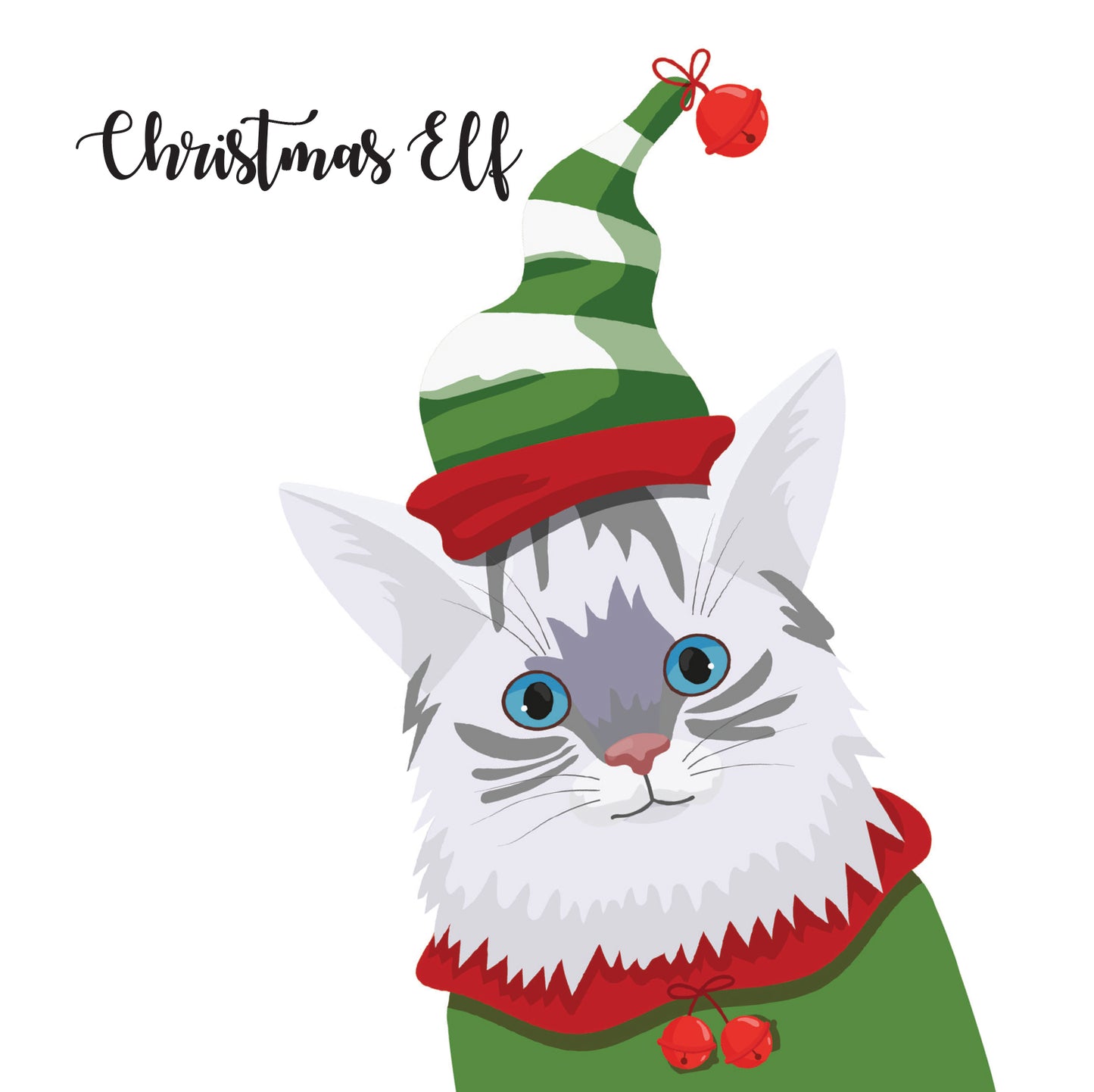 Elf Cat Christmas Card