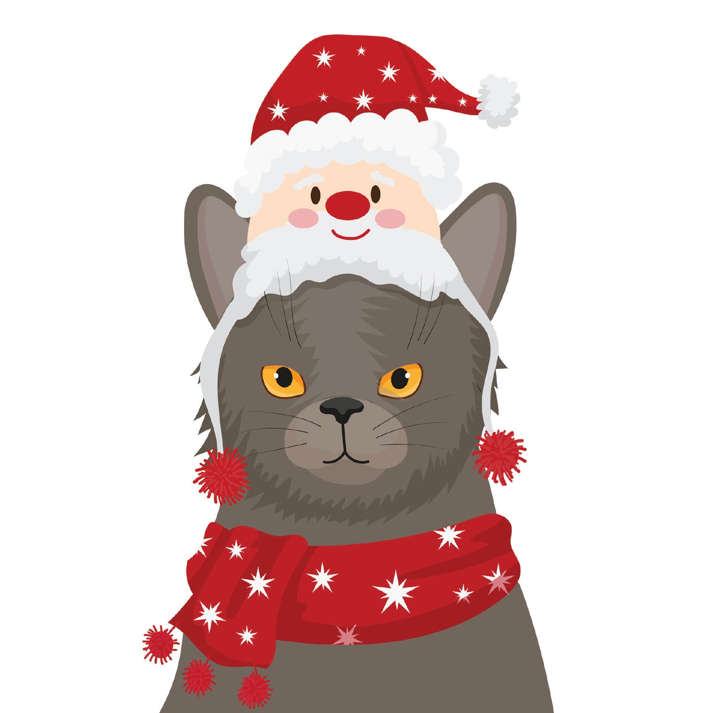 Santa Cat Christmas Card