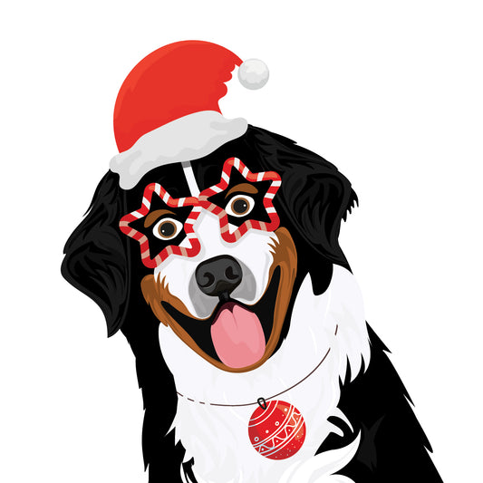 Bernese Mountain Dog Christmas Card