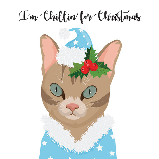 Chillin' Cat Christmas Card